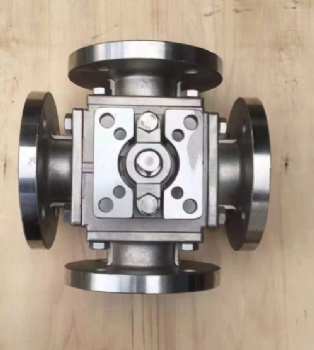 Three way flange ball valve