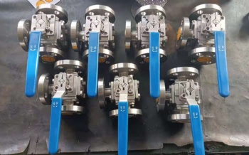 Three way flange ball valve