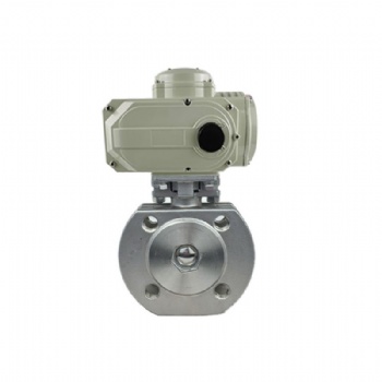 Electric wafer ball valve