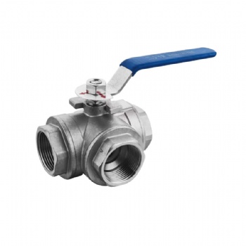 3 way SS thread ball valve