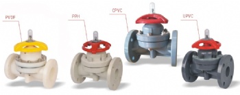 PVDF/PVC/CPVC/PPH flange Diaphragm valve