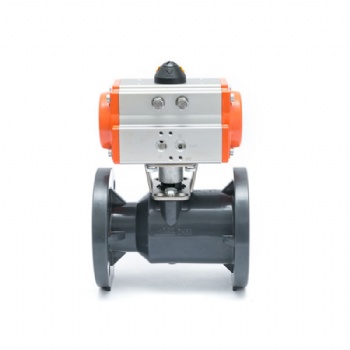 Pneumatic pvc flange ball valve