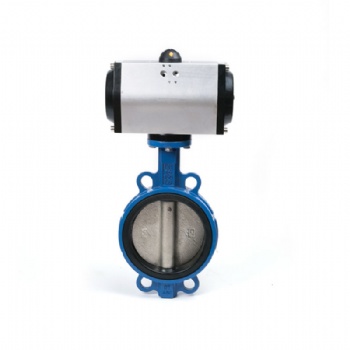 Pneumatic wafer butterfly valve