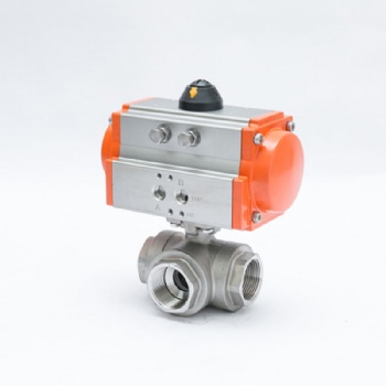 Pneumatic 3way thread ball valve