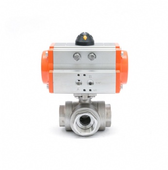 Pneumatic 3way thread ball valve