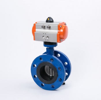 Pneumatic WCB flange butterfly valve