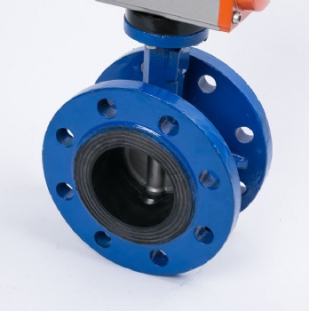 Pneumatic WCB flange butterfly valve