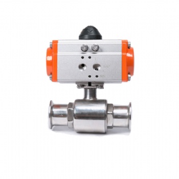 Pneumatic sanitary clamp ball valve