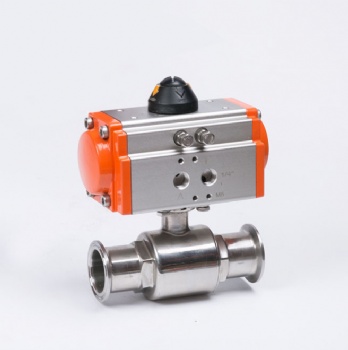 Pneumatic sanitary clamp ball valve