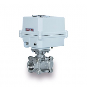 Mini motorized thread ball valve